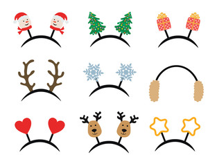 Set of Christmas accessories for carnival party