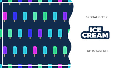 Fototapeta premium Ice cream vector banner design