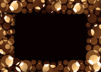 Abstract bokeh frame on a dark background with free space for your text or image