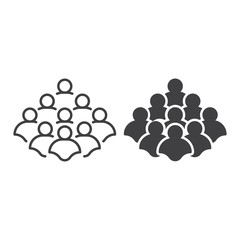 Group of people, teamwork, community, organization. Vector icon template