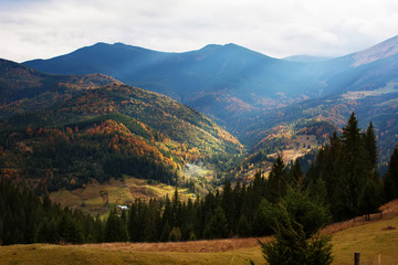 Carpathian mountains in autumn season