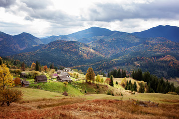 Carpathian mountains in autumn season