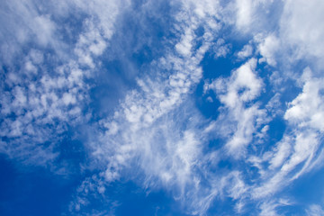 Beautiful blue sky covered with clouds.