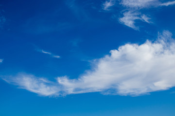 Obraz premium Tender clouds on deep blue sky.