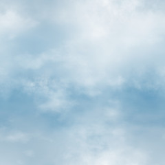 White clouds and blue sky seamless stock illustration.