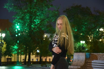 young woman in black dress
