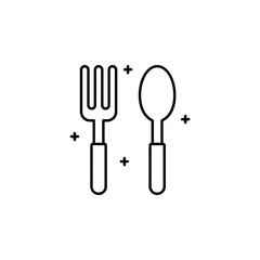 fork spoon, vector, icon. Illustration isolated vector sign symbol