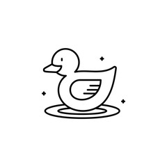 duck, toy, vector, icon. Illustration isolated vector sign symbol