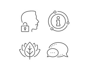 Face accepted line icon. Chat bubble, info sign elements. Access granted sign. Unlock system symbol. Linear unlock system outline icon. Information bubble. Vector