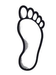 Foot barefoot sole imprint hatching icon