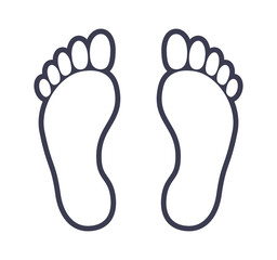 Fototapeta Human foot footprint outline icon obraz