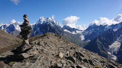 hiker in mountains