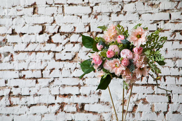 Luxury floral arrangement of pink and white flowers.