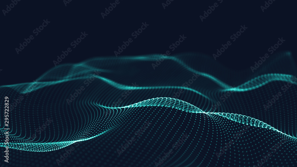 Poster 3d abstract digital technology background. futuristic sci-fi user interface concept with gradient do