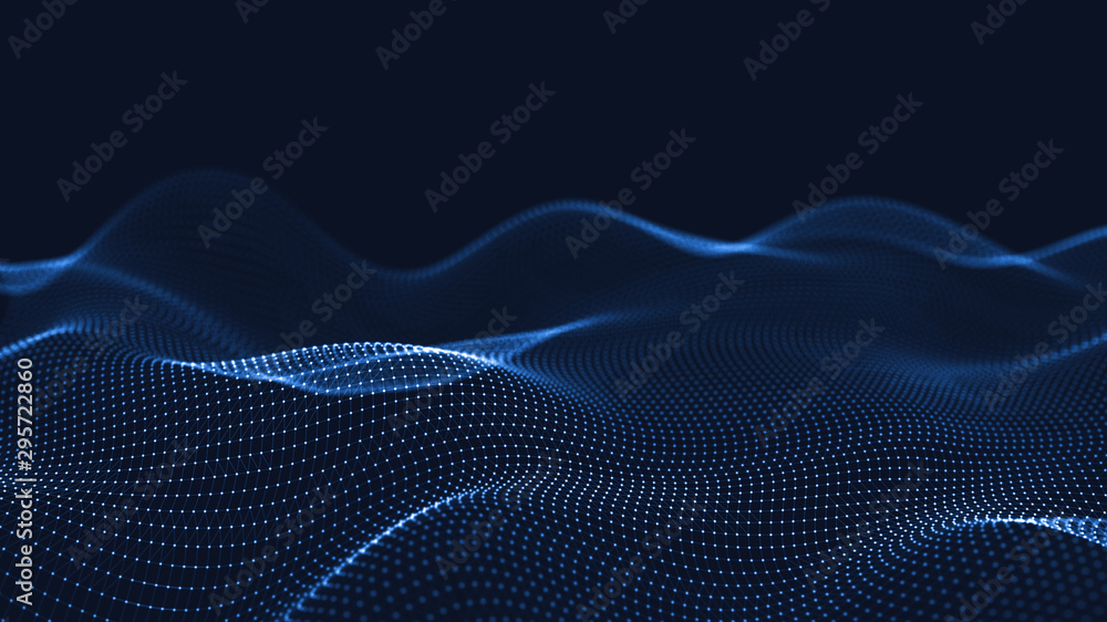 Poster 3d abstract digital technology background. futuristic sci-fi user interface concept with gradient do