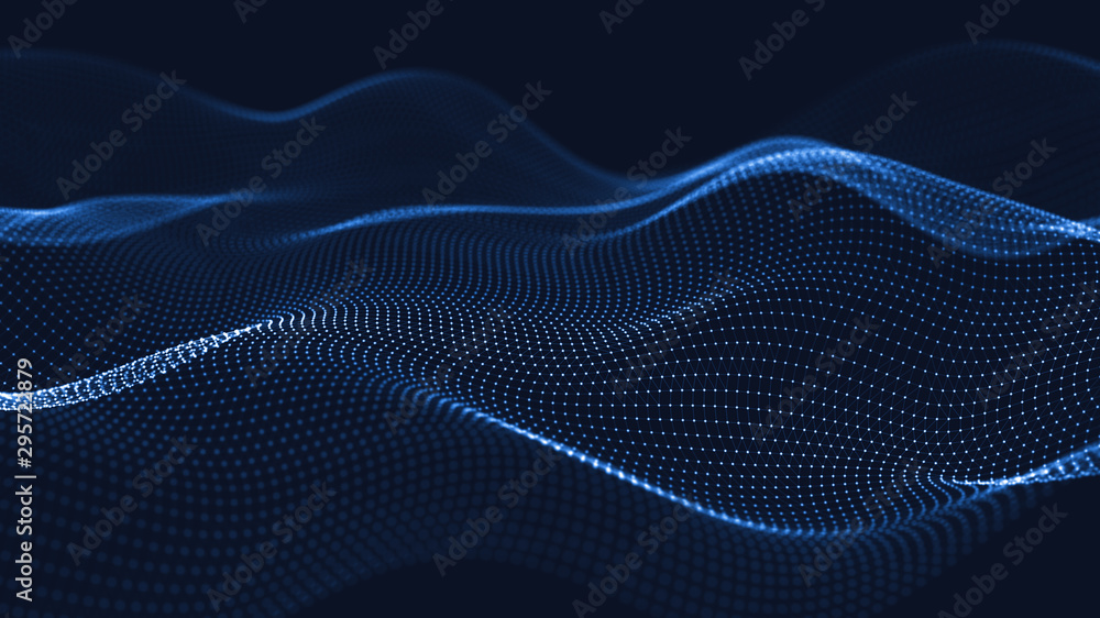 Poster 3d abstract digital technology background. futuristic sci-fi user interface concept with gradient do