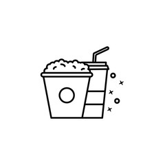 Popcorn cola drink icon. Element of menu dishes icon