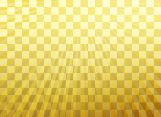 背景：市松模様 シンプル 金 ゴールド グラデーション 集中線 放射