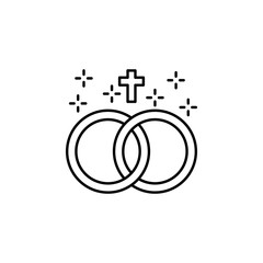 Christianity wedding rings cross icon. Element of christianity icon
