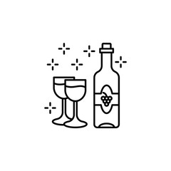 Christianity wine glass bottle icon. Element of christianity icon