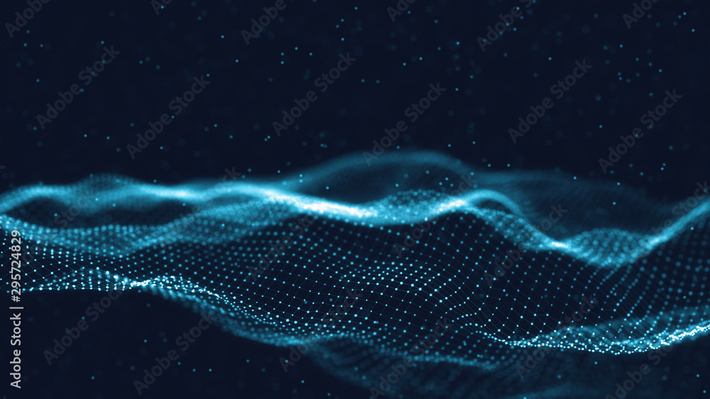 Poster 3d abstract digital technology background. futuristic sci-fi user interface concept with gradient do