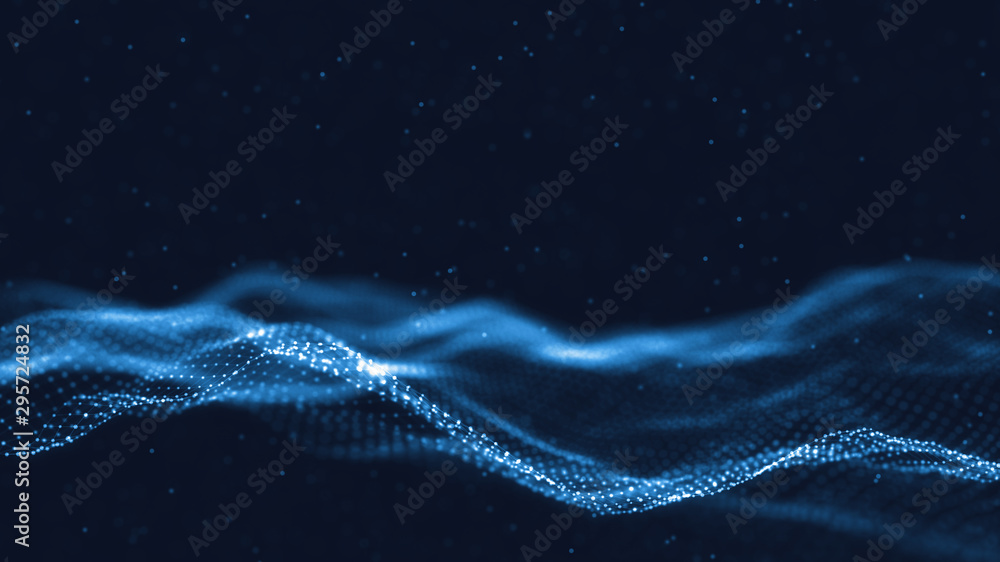 Poster 3d abstract digital technology background. futuristic sci-fi user interface concept with gradient do