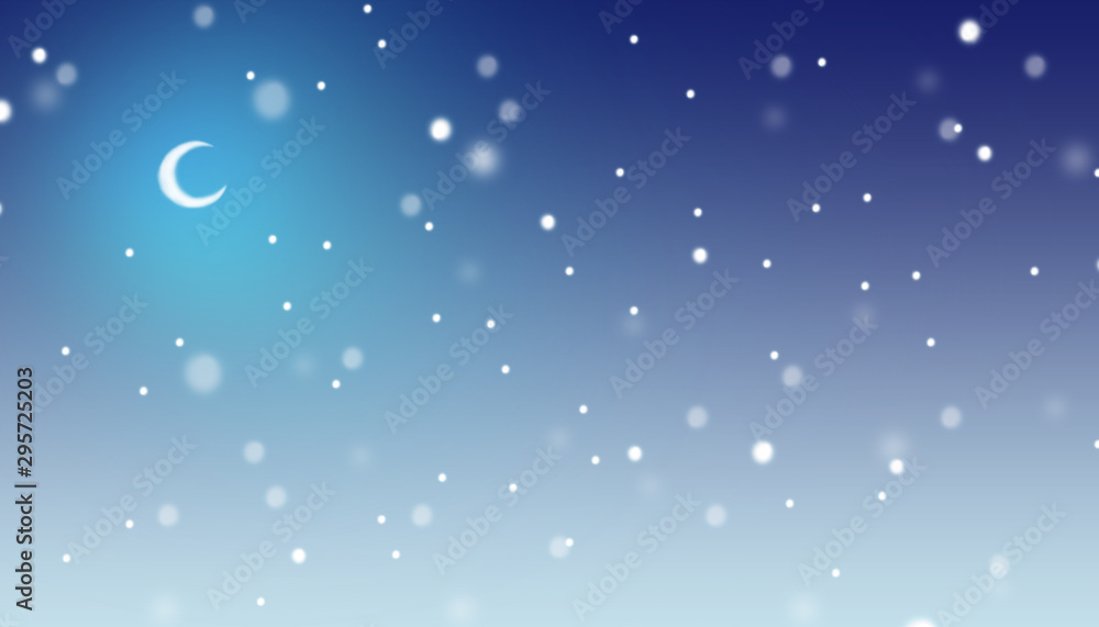 Wall mural illustration of a christmas background with snow and christmas caramel.