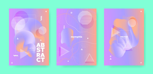 Trendy Abstract Geometric Background. 70s or 80s 