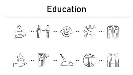 Education simple concept icons set.