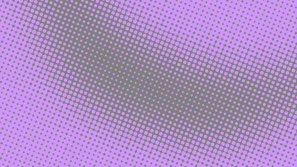 Purple and mauve pop art background with halftone dots in retro comic style, template for design
