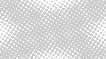 Light grey pop art background with halftone dots in retro comic style, template for design