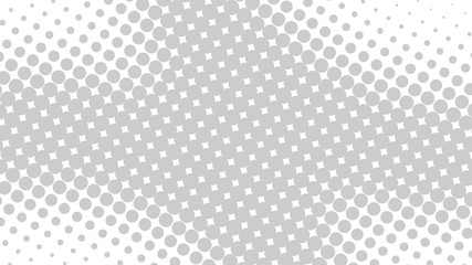 Light gray pop art background with halftone dots desing in retro comic style