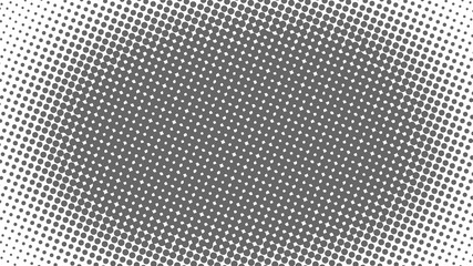 Monochrome grey pop art background with halftone dots in retro comic style, template for design
