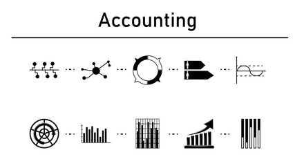 Obraz premium Accounting simple concept icons set.