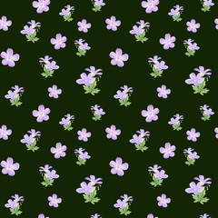 Fototapeta na wymiar Seamless pattern of watercolor geranium flowers. Perfect for web design, cosmetics design, package, textile, wedding invitation, logo