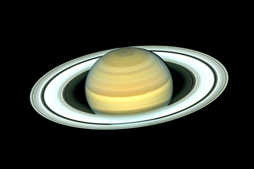 Saturn, planet, on a dark background. With rings. Elements of this image were furnished by NASA.