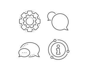 Messenger line icon. Chat bubble, info sign elements. Speech bubble sign. Chat message symbol. Linear messenger outline icon. Information bubble. Vector