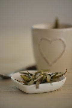 Close-up of a Mug of Sea buckthorn tea