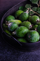 Autumnal organic fruit feijoa
