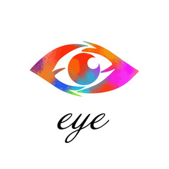 Logo abstract stylized eye. The object of the human eye. Vector illustration