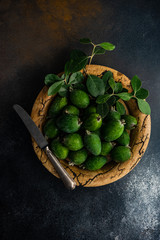 Autumnal organic fruit feijoa