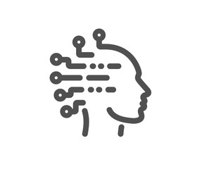 Ai head sign. Artificial intelligence icon. Robotic intellect symbol. Classic flat style. Simple artificial intelligence icon. Vector