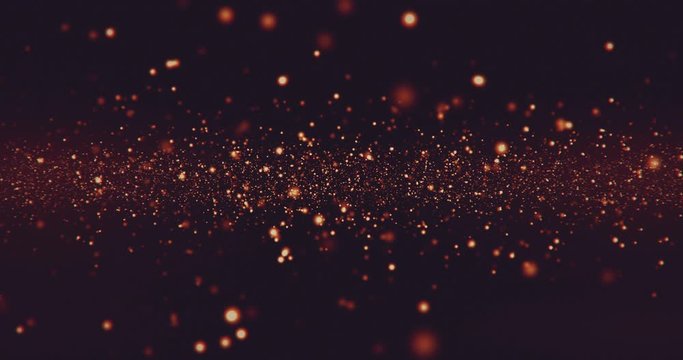 christmas golden light shine particles bokeh loopable on black background, holiday congratulation greeting party happy new year, christmas celebration concept