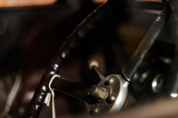 Obraz na płótnie Canvas old vintage steering from a car