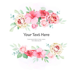 beautiful wedding card floral wreath template