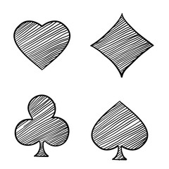 playing card casino icon with handdrawn doodle style vector