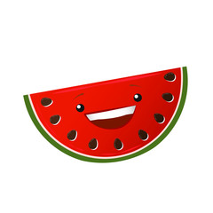 Watermelon character. Fruit poster with vector watermelon character.