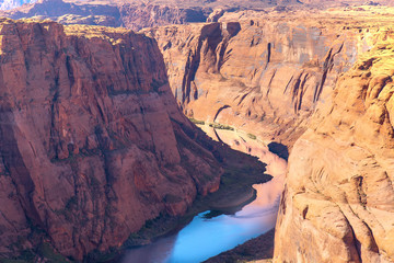 Scenic Horseshoe Bend canyon overlooking Colorado River in Arizona, USA