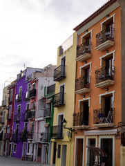 colorful houses in mediterranean village