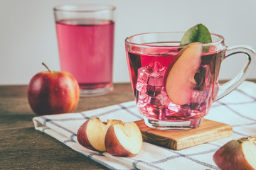 cocktail-style beverage made with apple. Healthy Apple mocktail